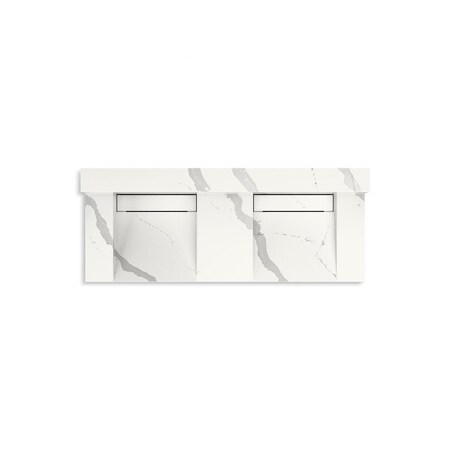 Kohler 60In Wall-Mount Basin Lavatory System With Backsplash In Et Bianco Cal 81025-BSS-KEB